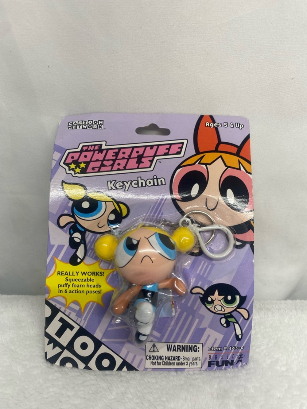 Vintage 2000 Powerpuff Girls Bubbles Keychain New In Box